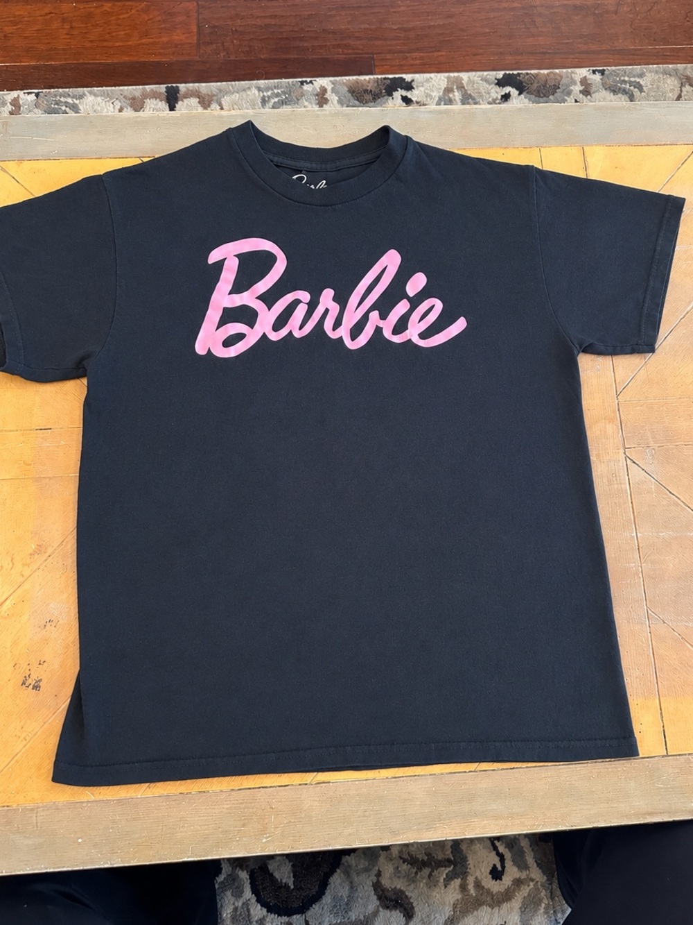 Barbie Black Pink Logo Graphic Tee Medium